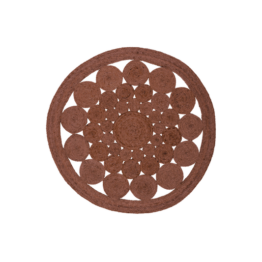 Round Teardrops Jute Rug