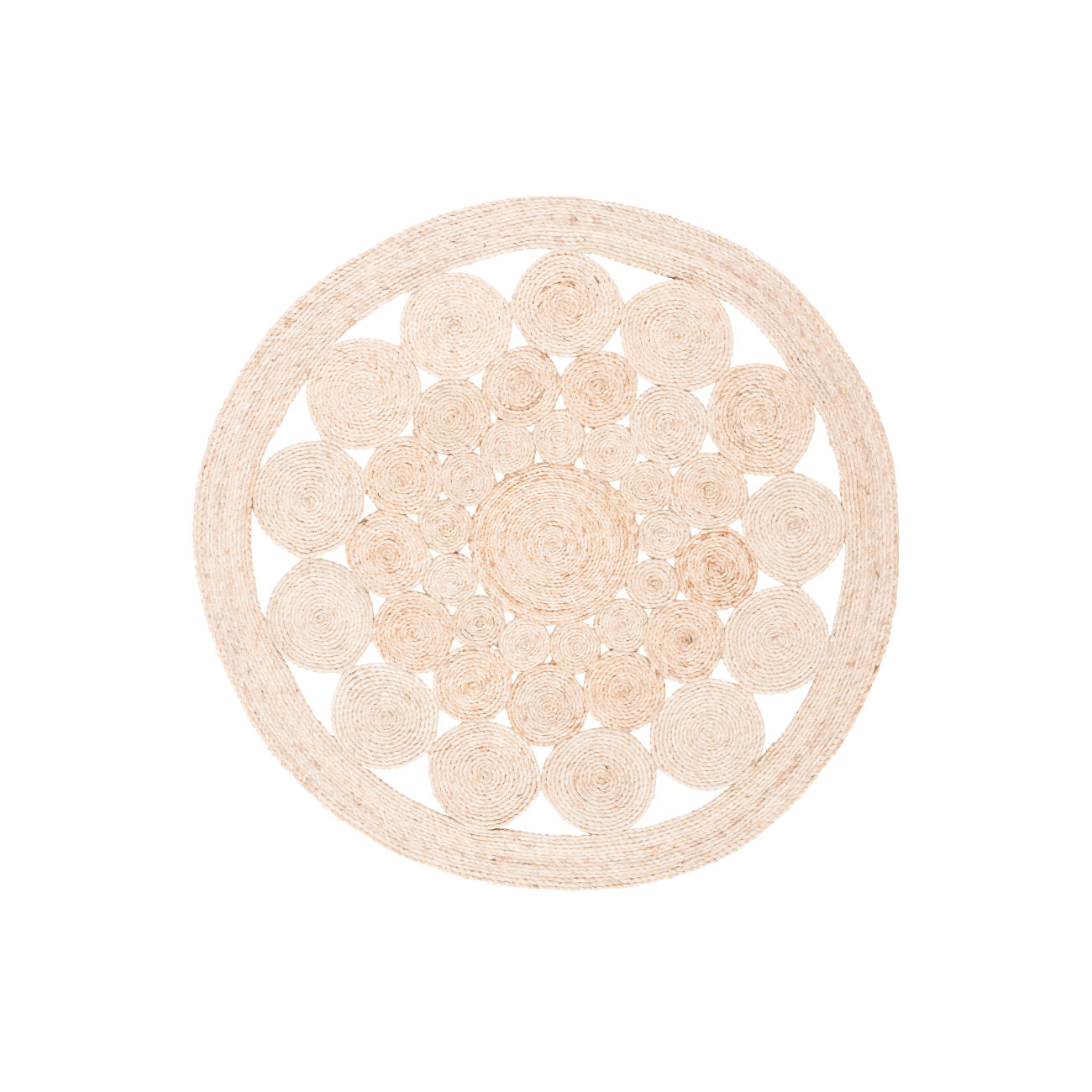 Round Teardrops Jute Rug