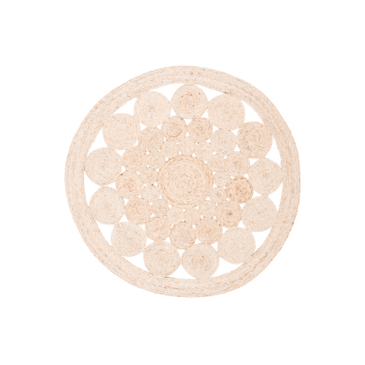 Round Teardrops Jute Rug