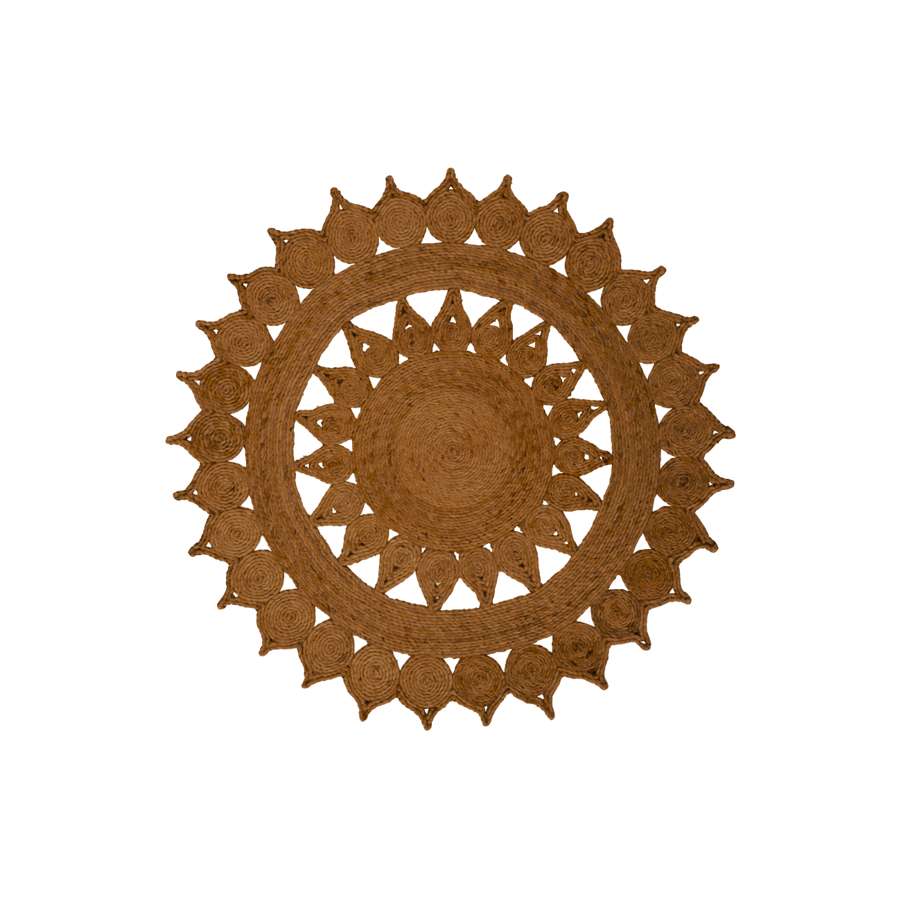 Round Teardrops Jute Rug